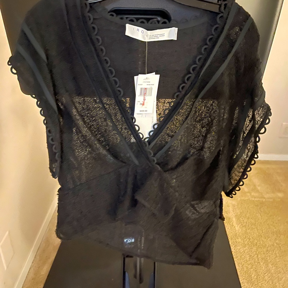 NWT IRO black see through top Large